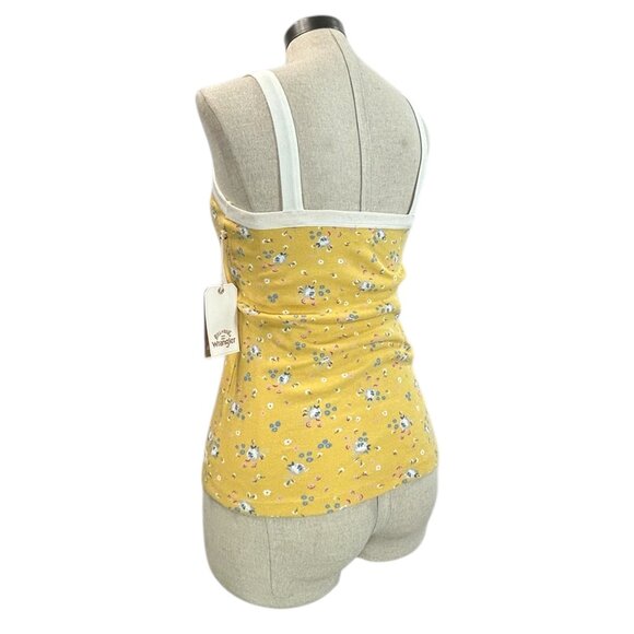 BILLABONG WRANGLER The Ringer Tank Top Sz XS Yellow Floral Print Organic Cotton - Picture 5 of 7
